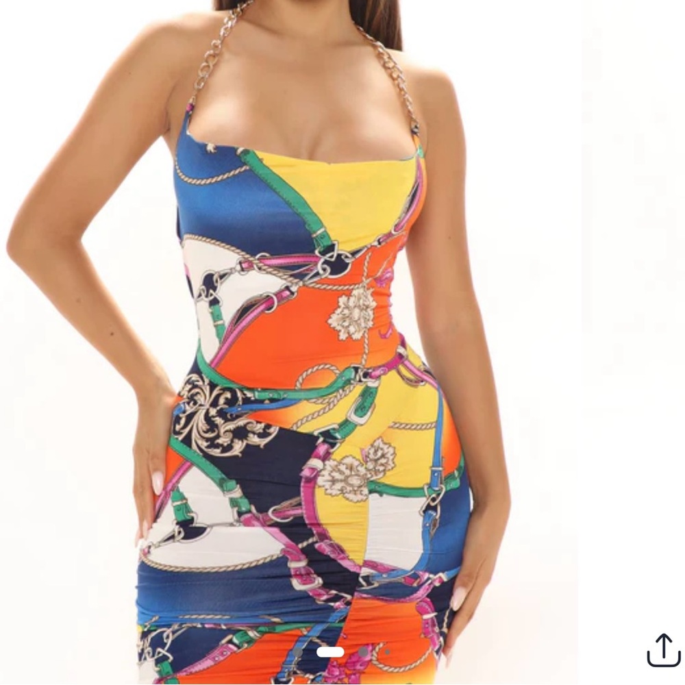 Multicolor Chain Print Dress
